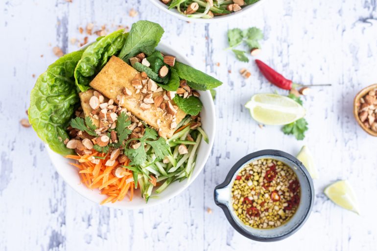 Nuts for Life - Vietnamese rice noodle salad with almonds